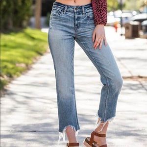 Willow and Root high rise straight stretch jean